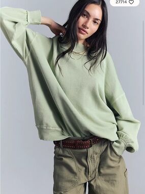 Free People We The Free Palm Springs Pullover Soft Moss Size Small